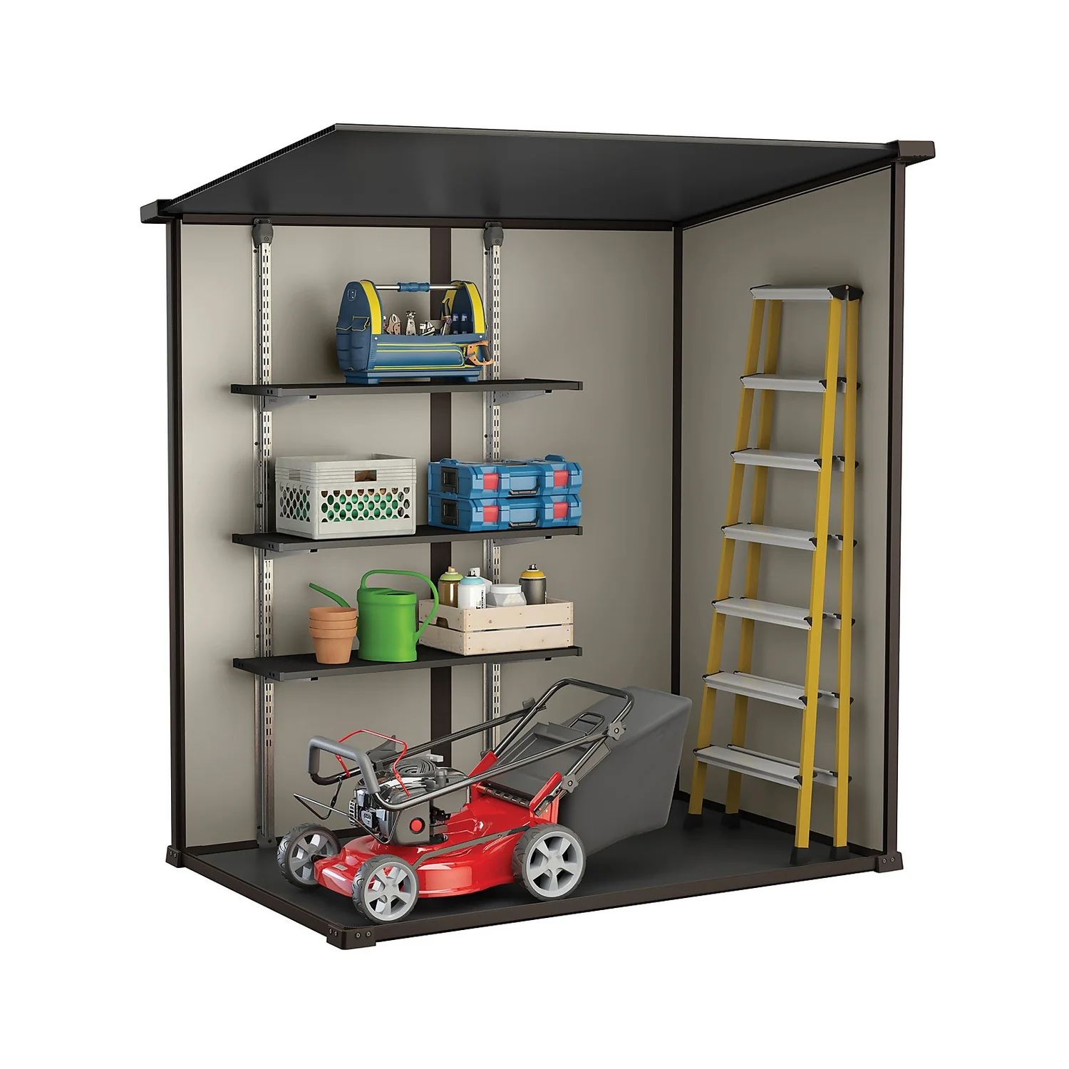 Keter Manor 6 X 4ft Outdoor Garden Pent Storage Shed - Beige/Brown - Image 8