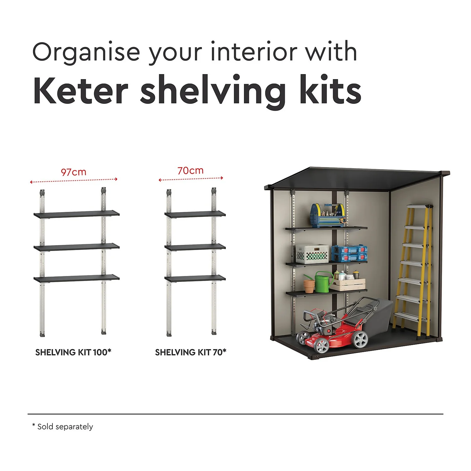 Keter Manor 6 X 4ft Outdoor Garden Pent Storage Shed - Beige/Brown - Image 7