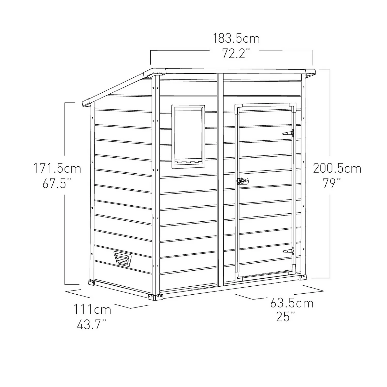 Keter Manor 6 X 4ft Outdoor Garden Pent Storage Shed - Beige/Brown - Image 10