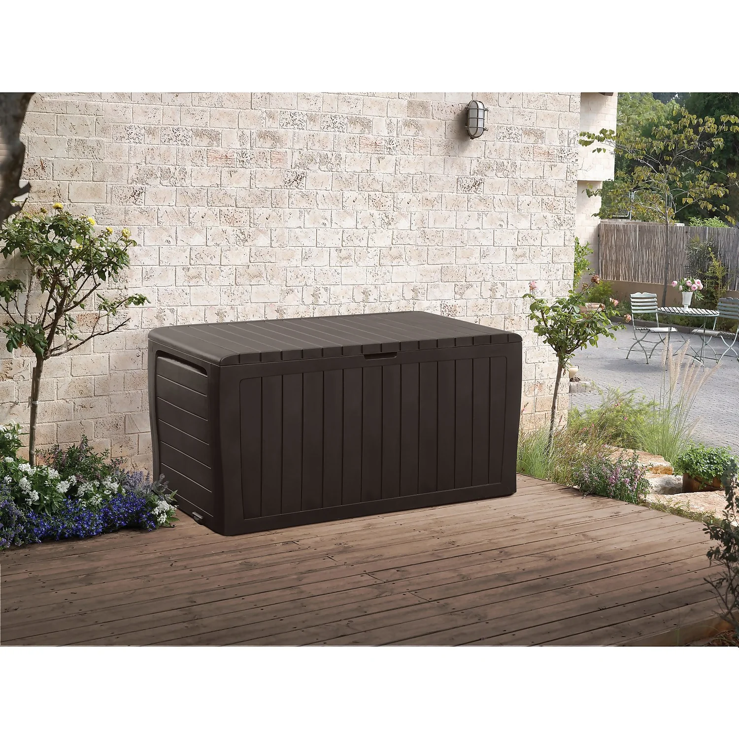 Keter Marvel Plus Outdoor Garden Storage Box 270L - Brown - Image 3