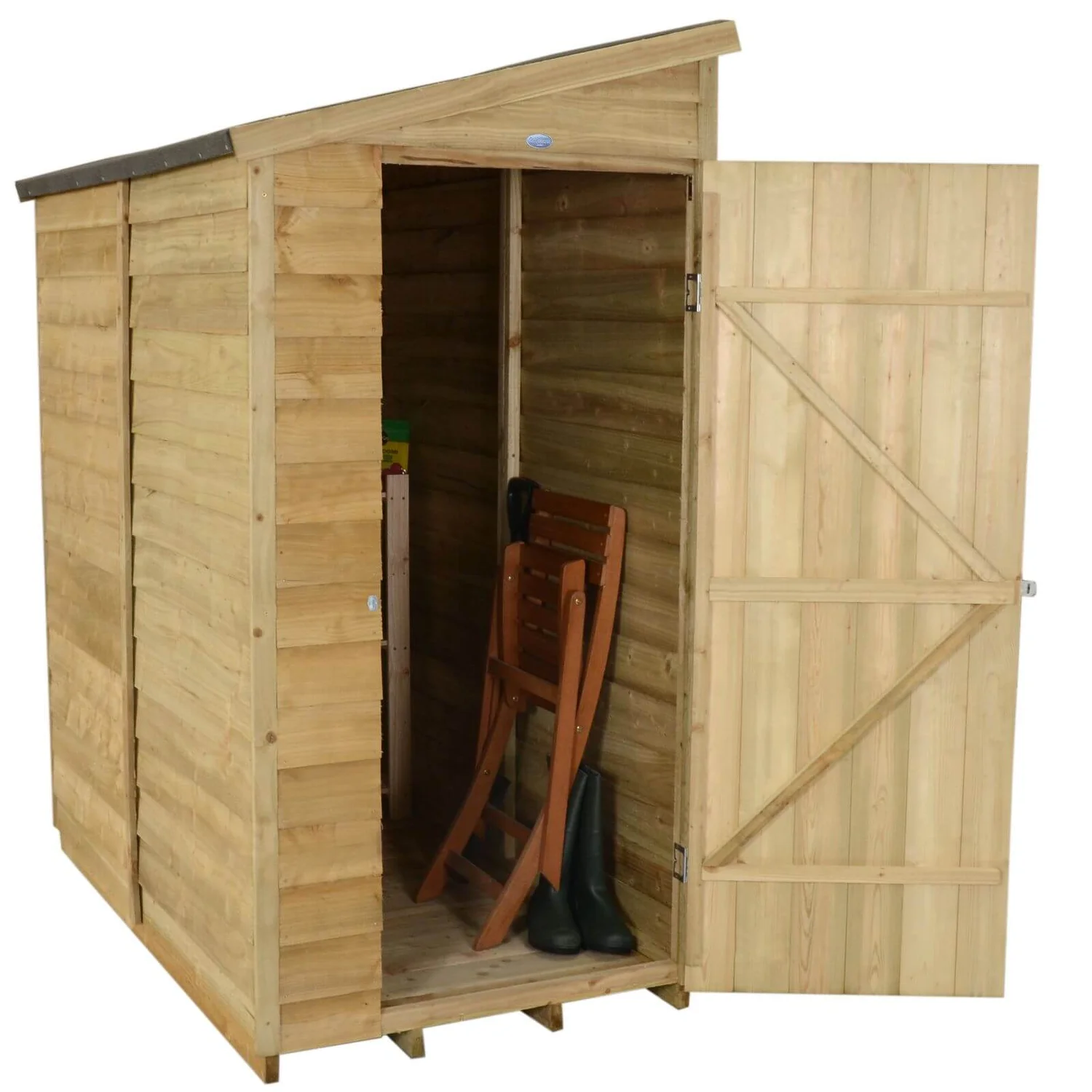 6x3ft Forest Overlap Pent Wooden Shed - Image 3
