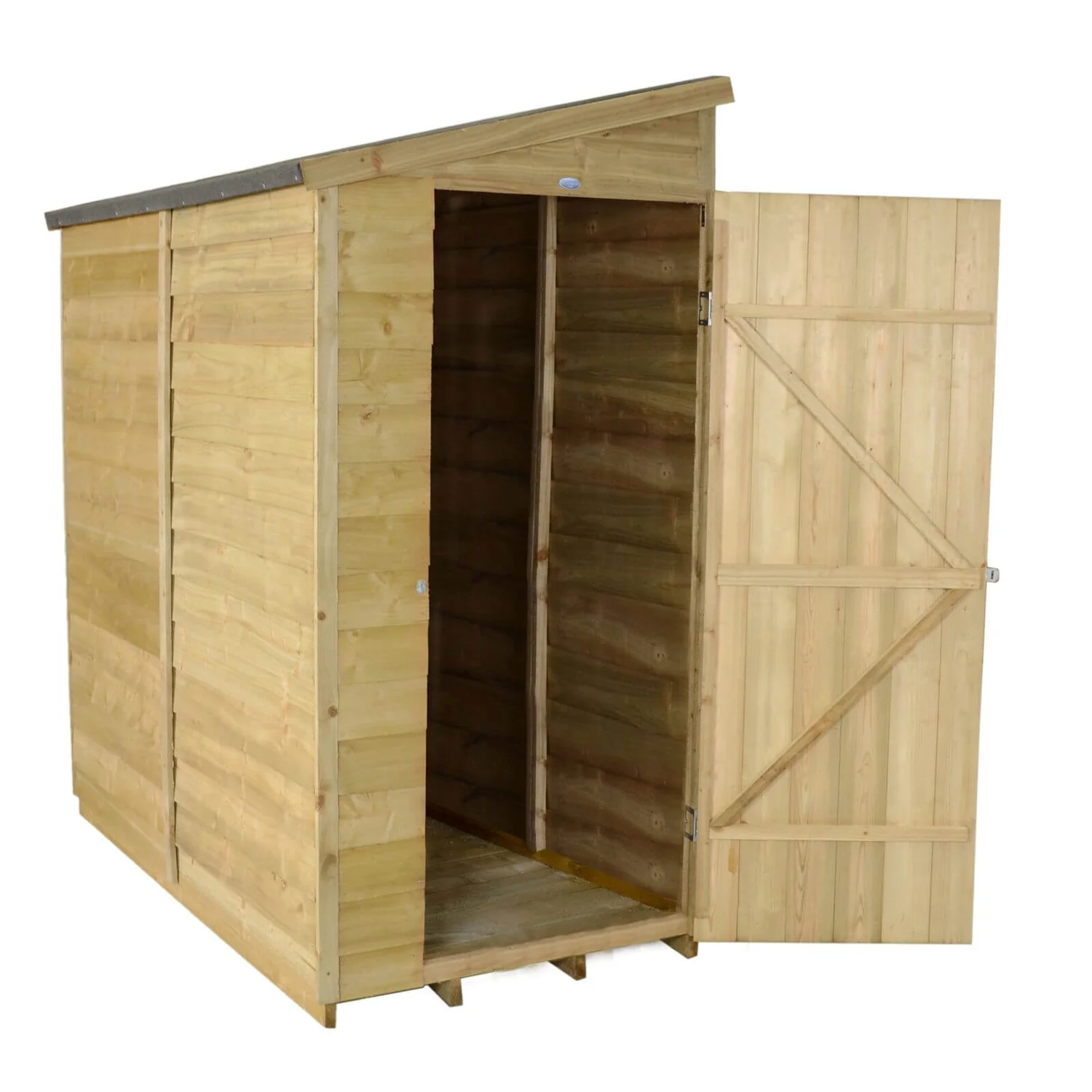 6x3ft Forest Overlap Pent Wooden Shed - Image 2