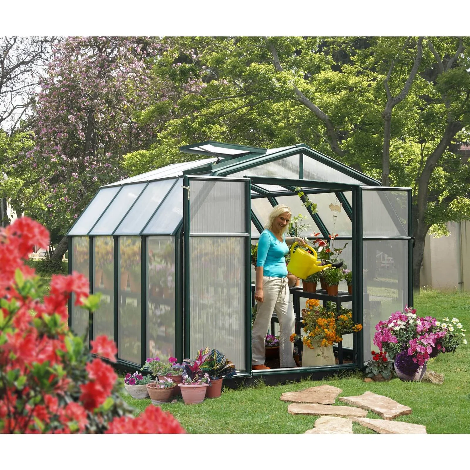 Palram 8X8Canopia Hobby Gardener Greenhouse - Green - Image 2