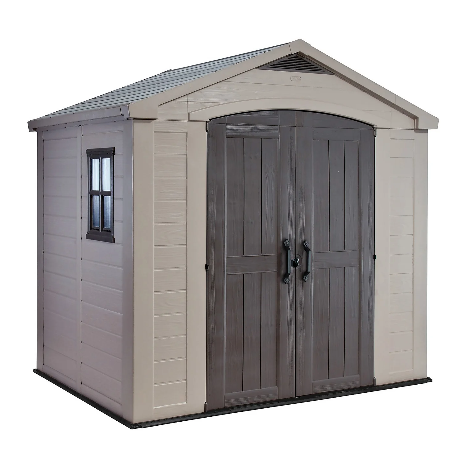 Keter Factor 8 X 6ft Outdoor Garden Apex Storage Shed - Beige/Brown