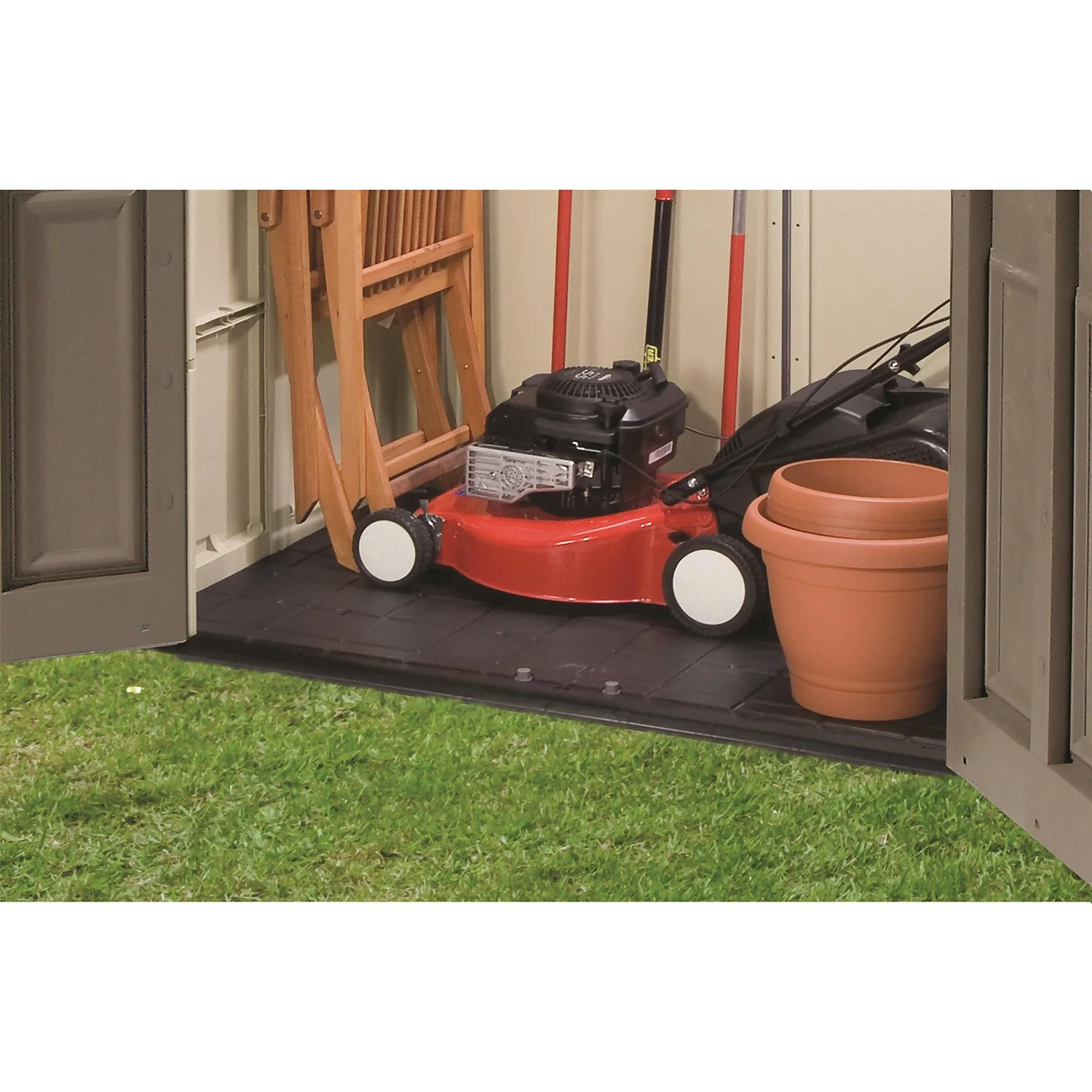 Keter Factor 8 X 6ft Outdoor Garden Apex Storage Shed - Beige/Brown - Image 4