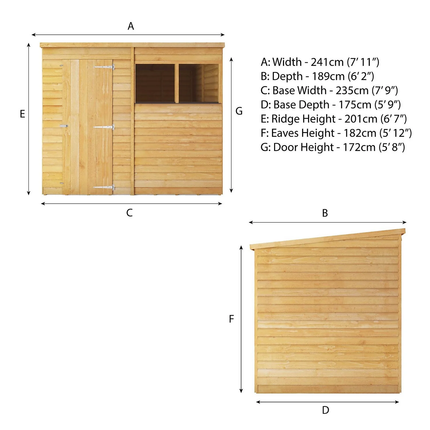 Mercia 8 X 6ft Overlap Pent Shed - Incl. Installation - Image 10