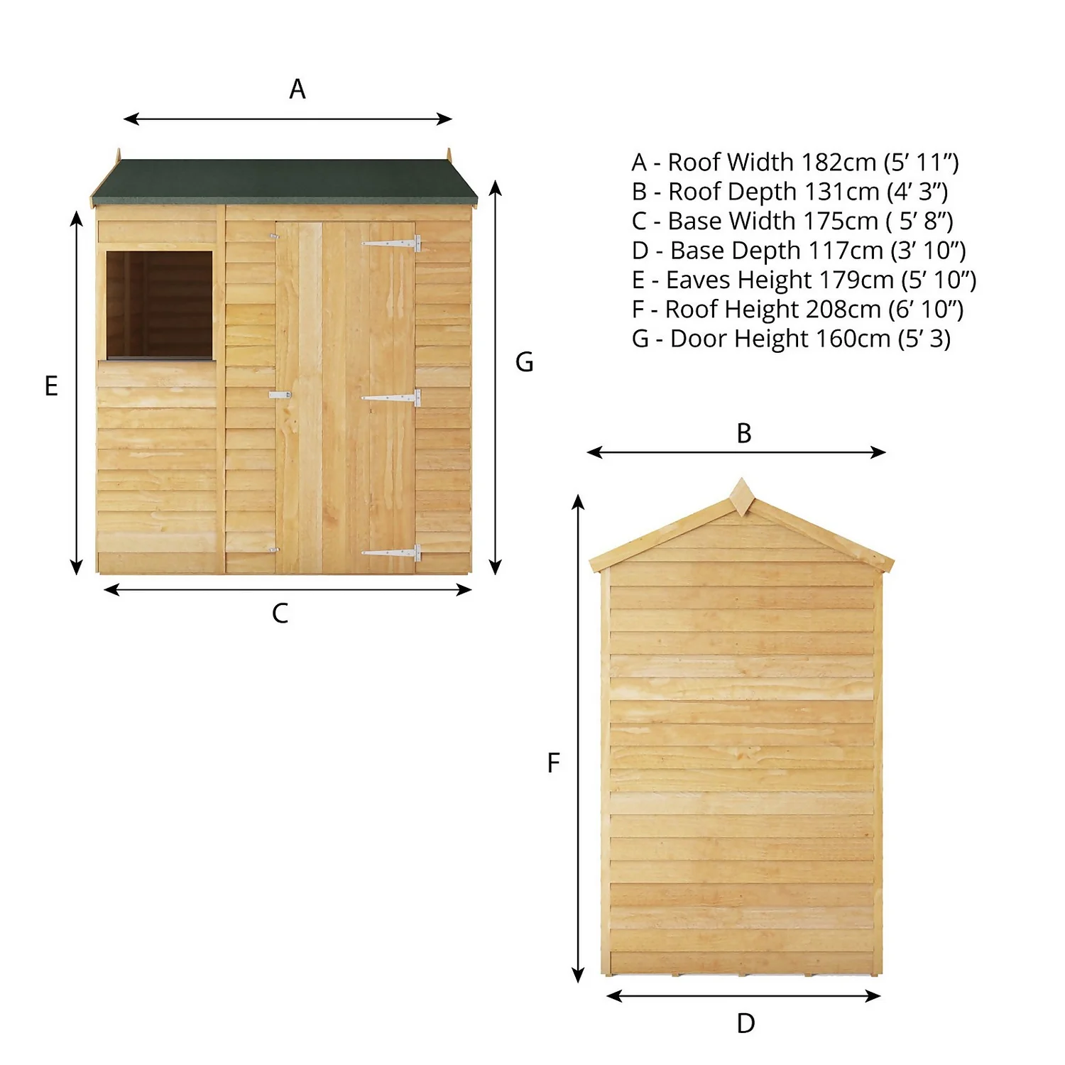 Mercia 6 X 4ft Overlap Reverse Apex Shed - Installation Included - Image 9