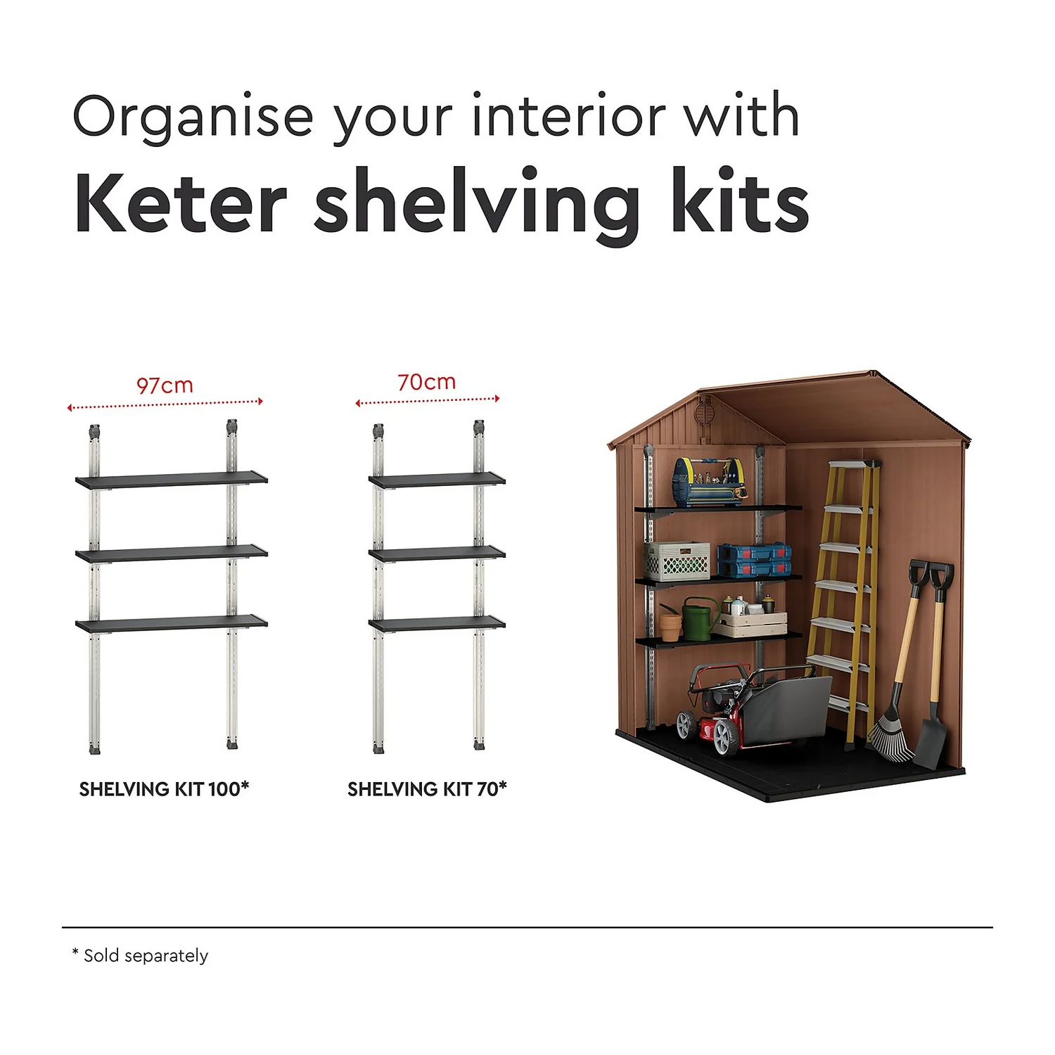 Keter Darwin 6 X 4ft Outdoor Garden Apex Storage Shed - Brown - Image 9