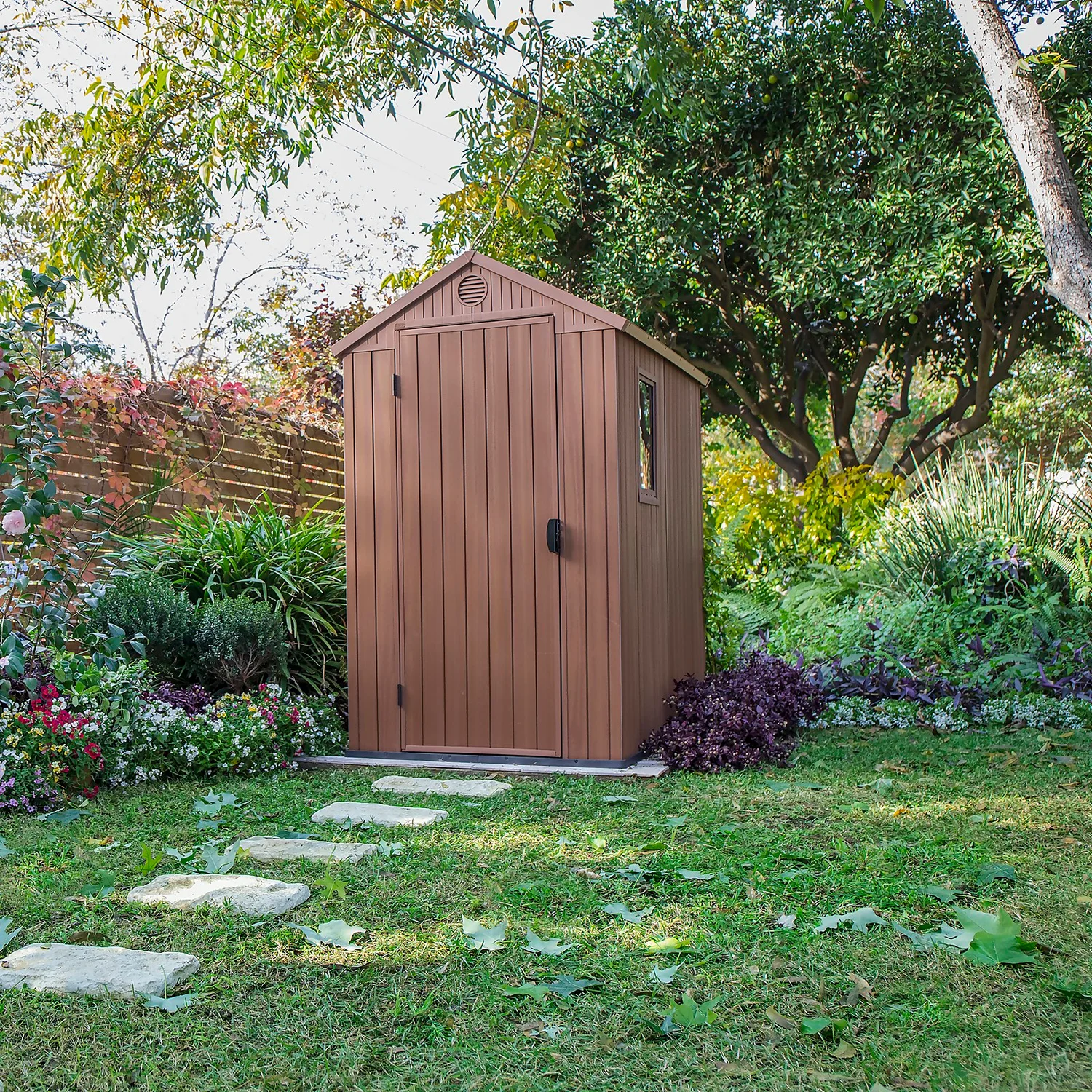 Keter Darwin 6 X 4ft Outdoor Garden Apex Storage Shed - Brown - Image 2