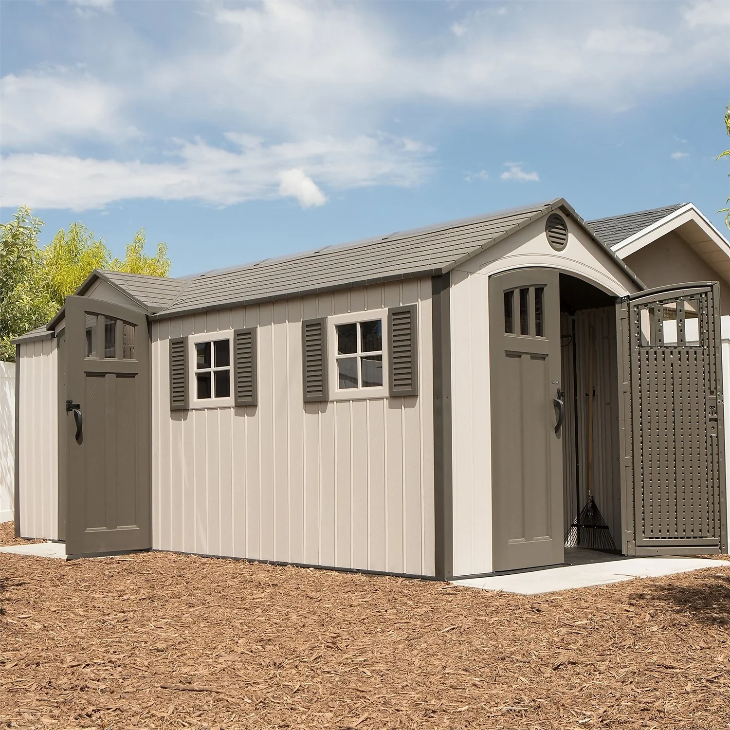 Lifetime 17.5 X 8 Ft Dual Entry Outdoor Storage Shed - Image 2