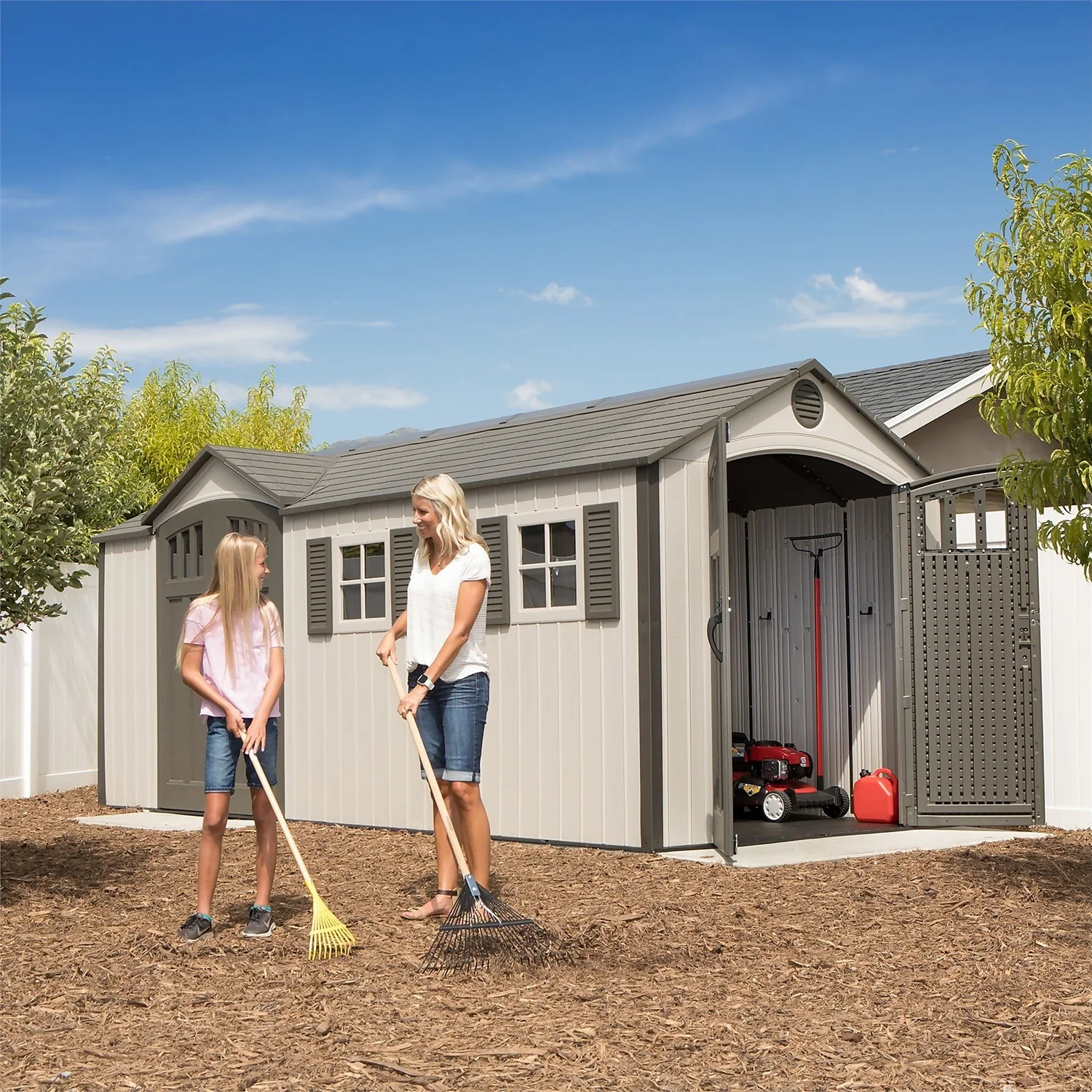 Lifetime 17.5 X 8 Ft Dual Entry Outdoor Storage Shed - Image 5