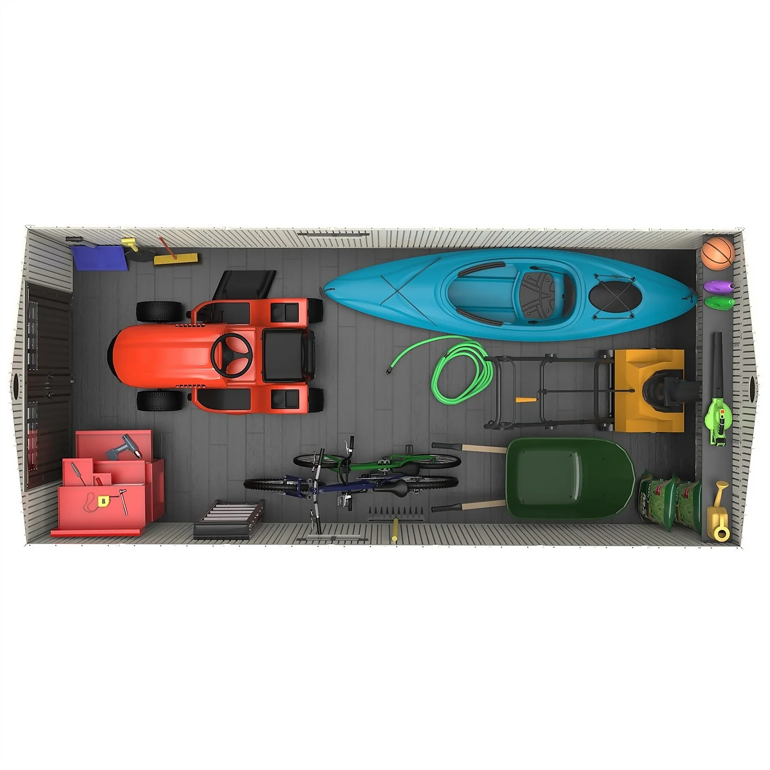 Lifetime 17.5 X 8 Ft Dual Entry Outdoor Storage Shed - Image 7