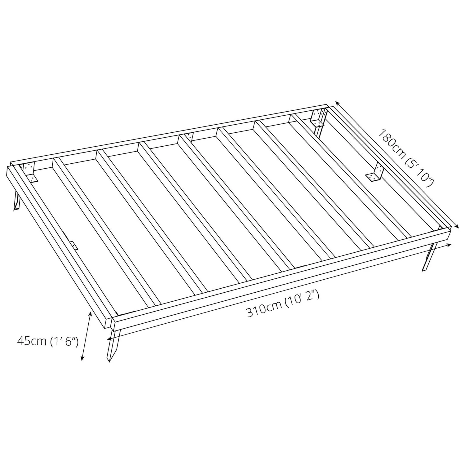 Mercia 10x6ft Pressure Treated Wooden Shed Base - Image 8