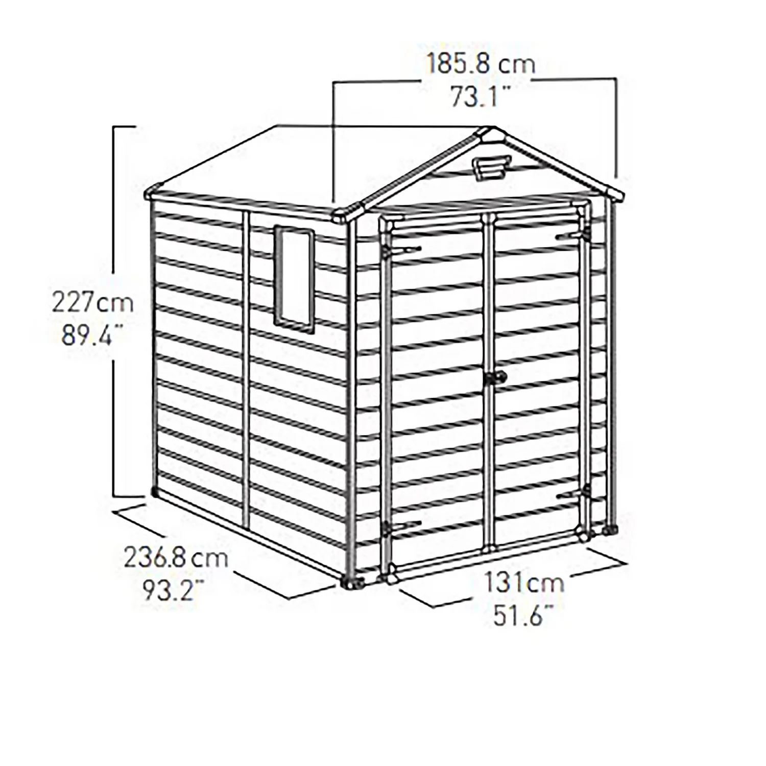 Keter Manor 6 X 8ft Outdoor Garden Apex Storage Shed - Grey - Image 10