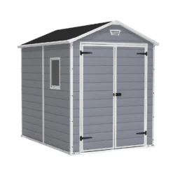 Keter Manor 6 X 8ft Outdoor Garden Apex Storage Shed - Grey