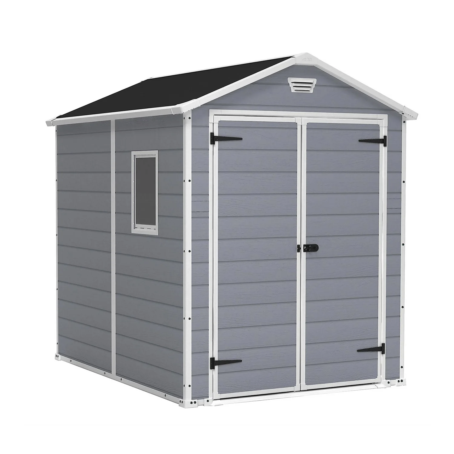 Keter Manor 6 X 8ft Outdoor Garden Apex Storage Shed - Grey