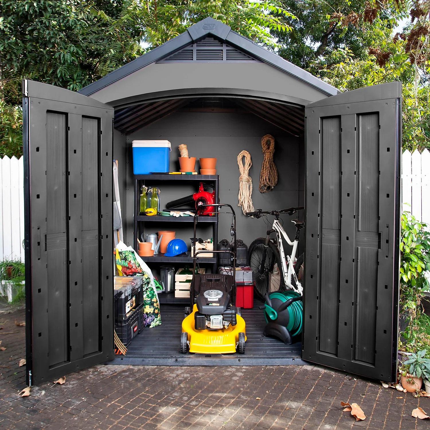 Keter Premier 7 X 7ft Outdoor Garden Apex Storage Shed - Grey - Image 9