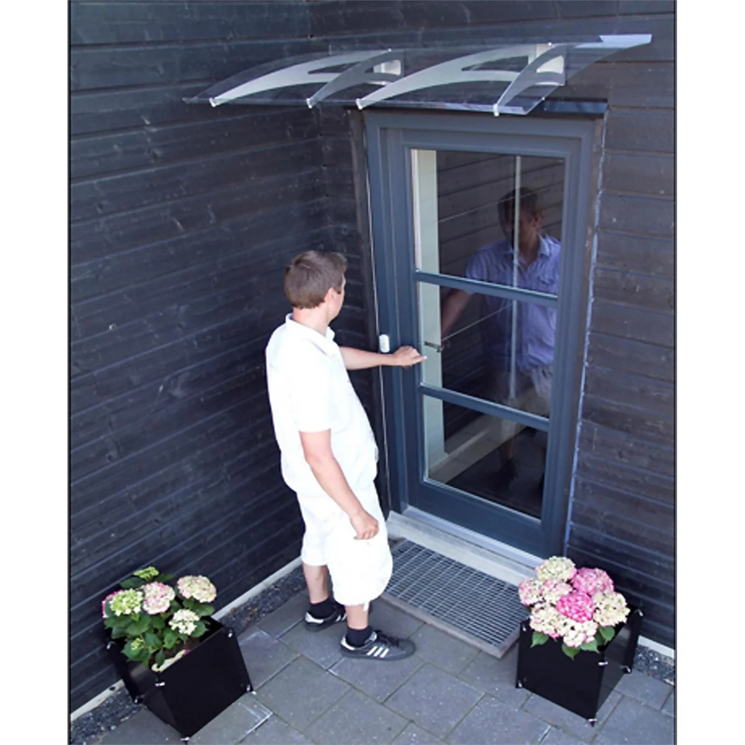 None Cambridge 1200X700 Silver Door Canopy - Image 3