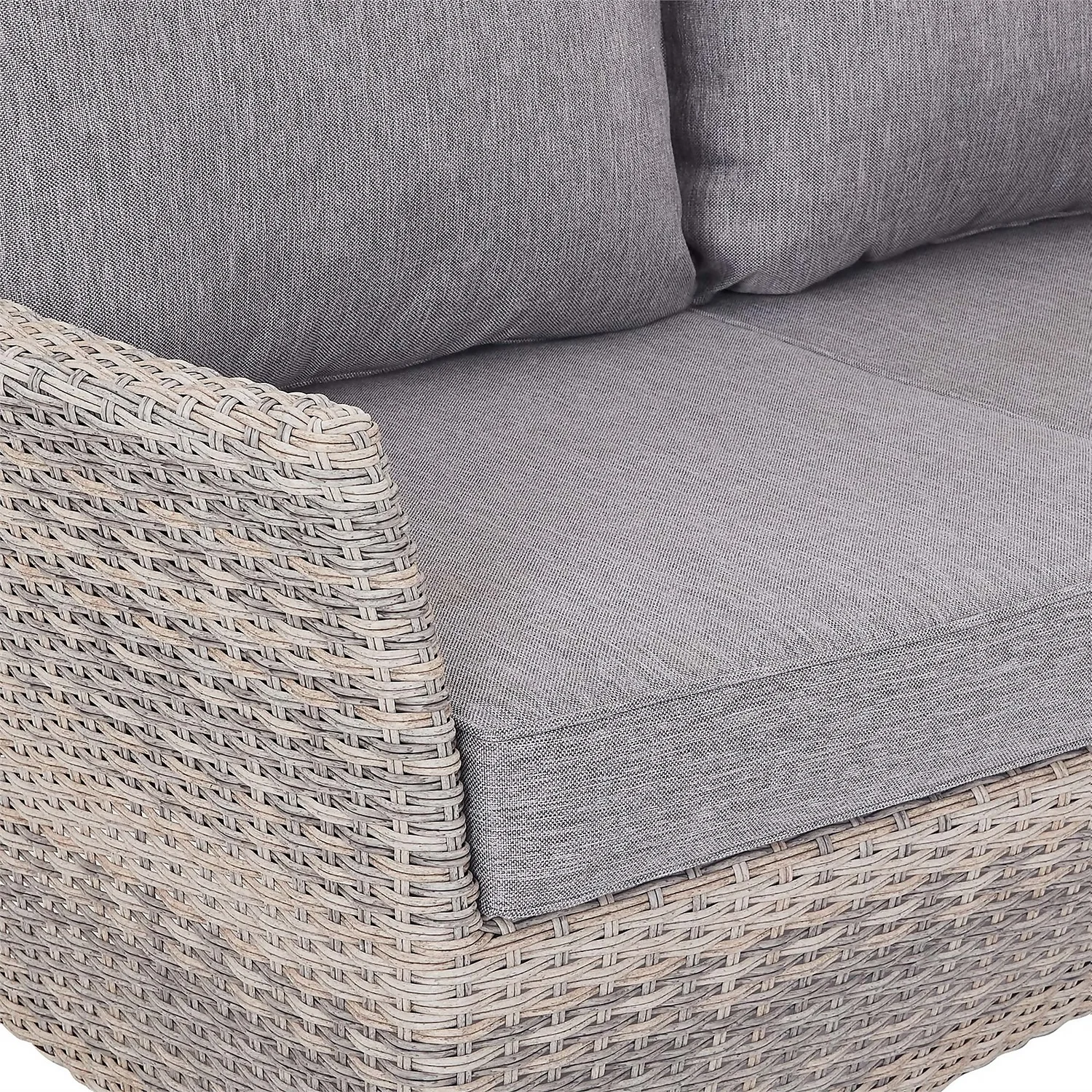 Florence 4 Seater Grey Rattan Garden Sofa Set - Image 9