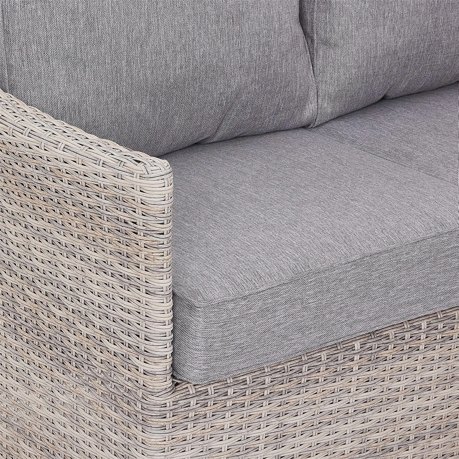 Florence Grey Rattan Effect Garden Corner Sofa Set - Image 9