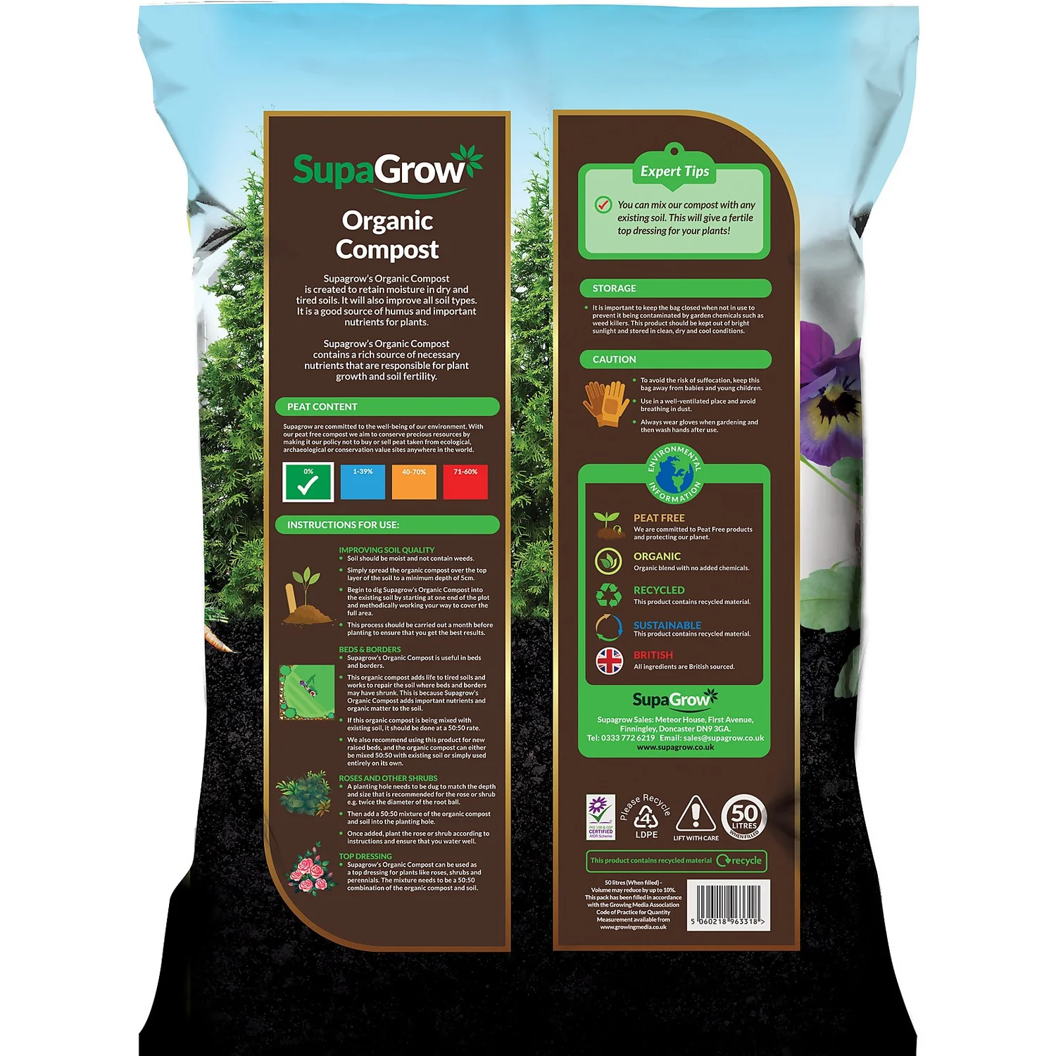 SupaGrow Peat Free Organic Soil Improver - 50L - Image 2
