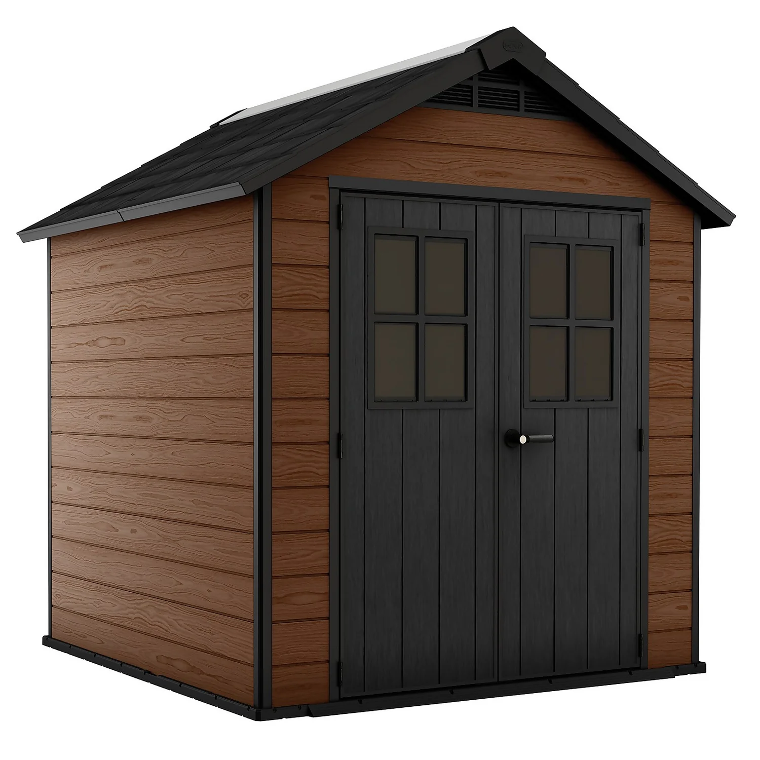 Keter Newton 7.5 X 7ft Outdoor Plastic Garden Storage Shed - Brown