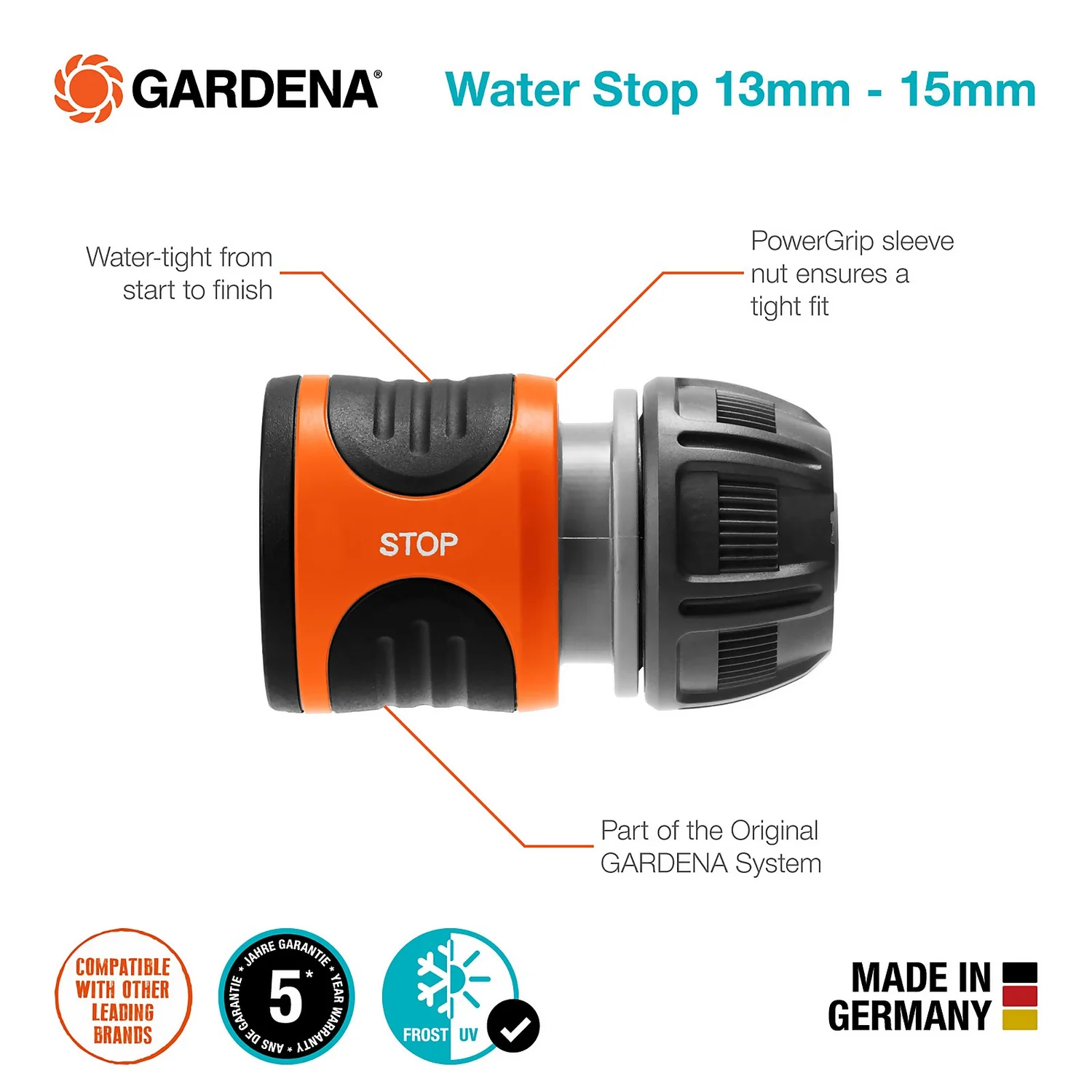 GARDENA Water Stop 13 Mm (1/2") 15 Mm (5/8") - Image 3