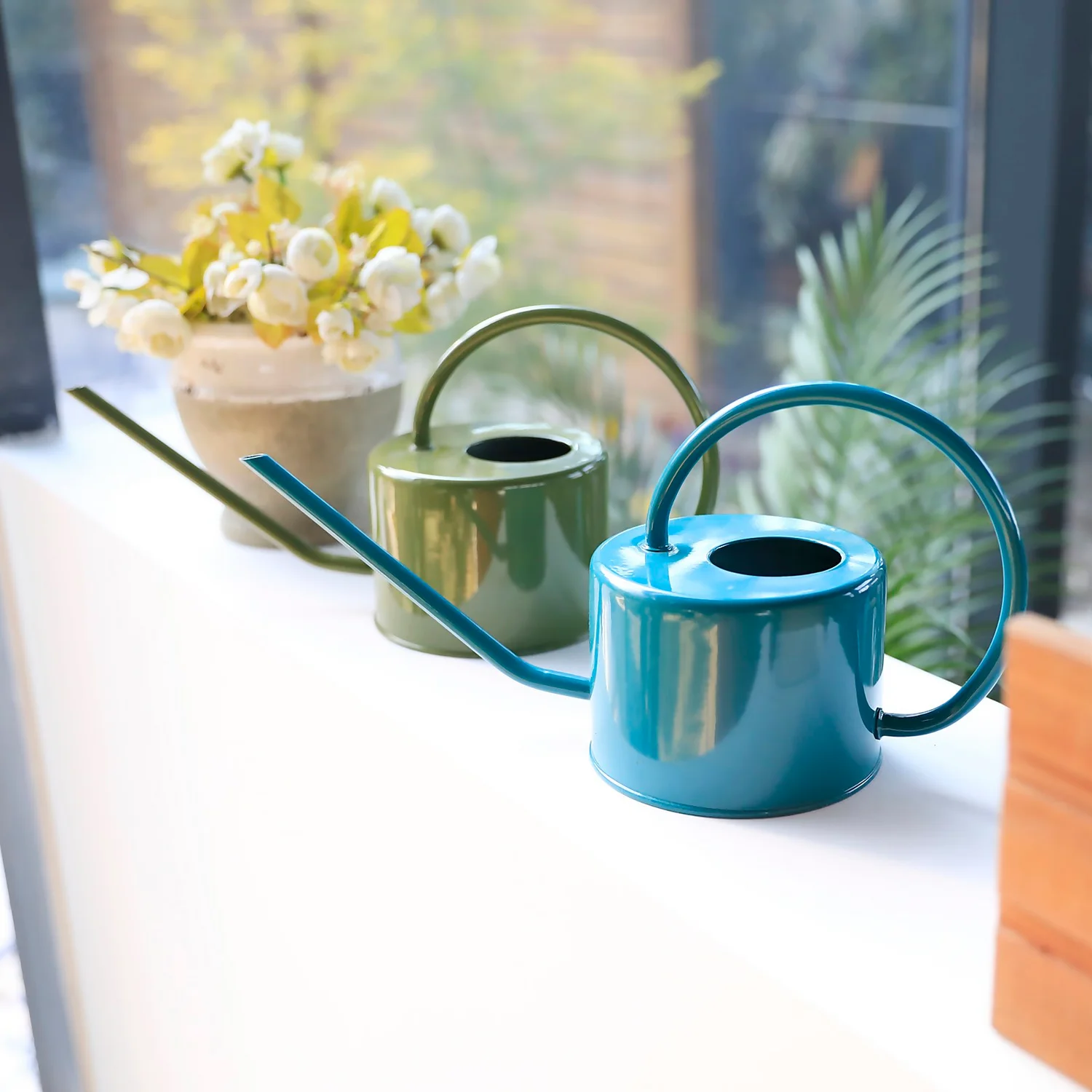 Homebase Metal Watering Can 1L - Moss - Image 2