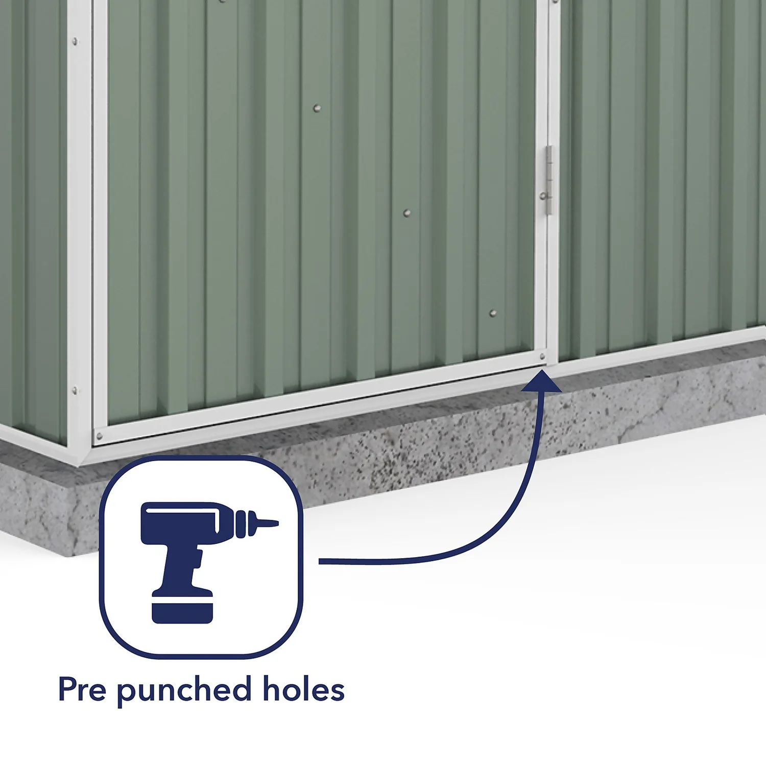 Absco 5 X 3ft Space Saver Metal Pent Shed - Green - Image 6