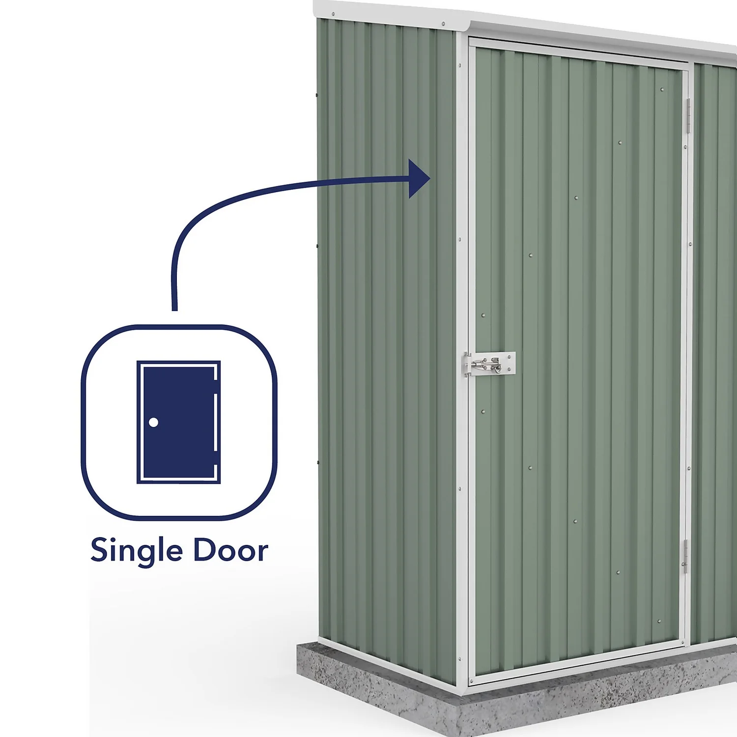 Absco 5 X 3ft Space Saver Metal Pent Shed - Green - Image 5