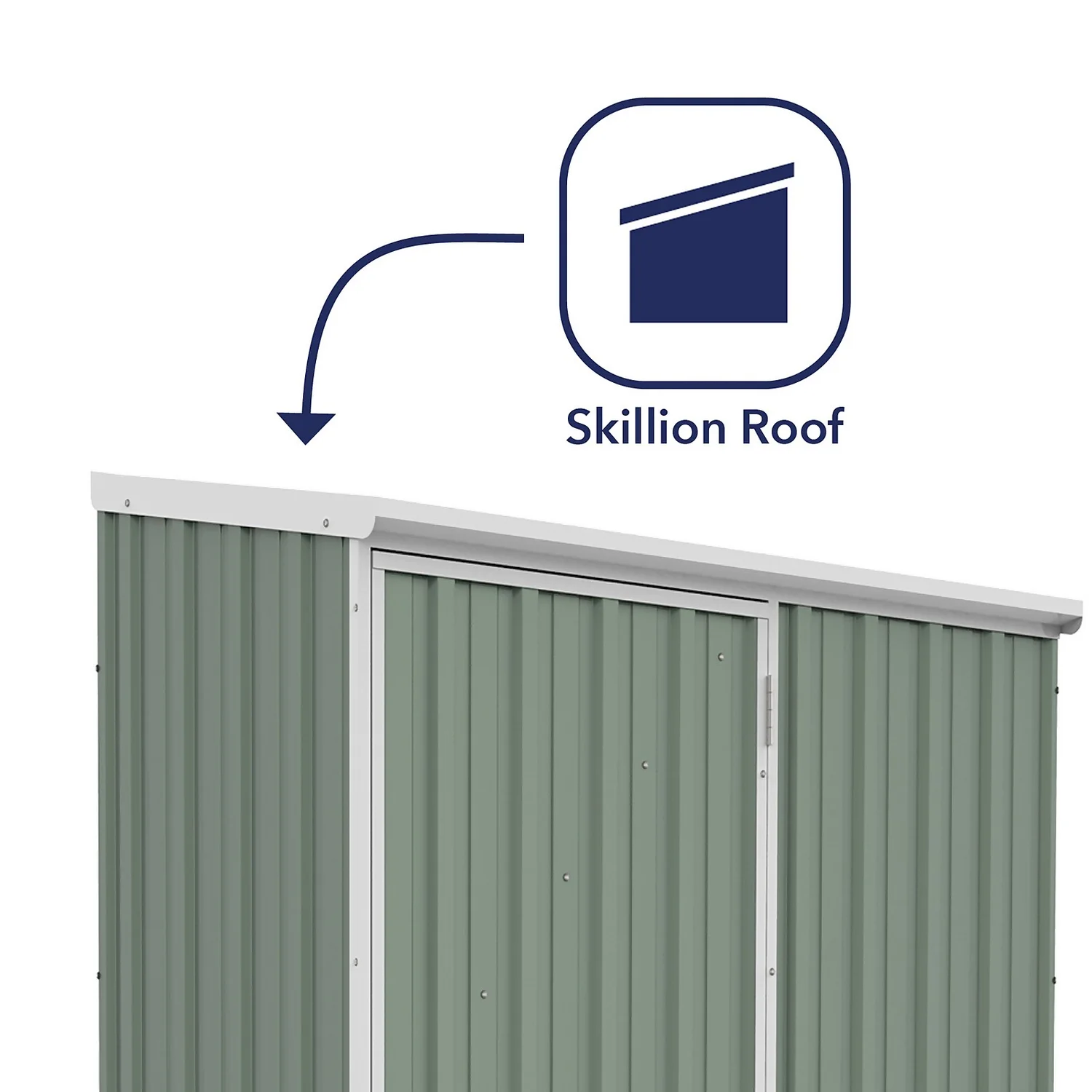 Absco 5 X 3ft Space Saver Metal Pent Shed - Green - Image 4