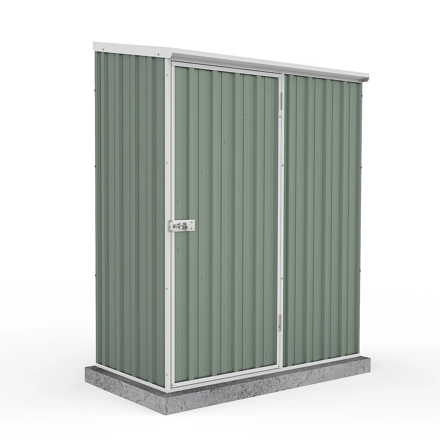 Absco 5 X 3ft Space Saver Metal Pent Shed - Green