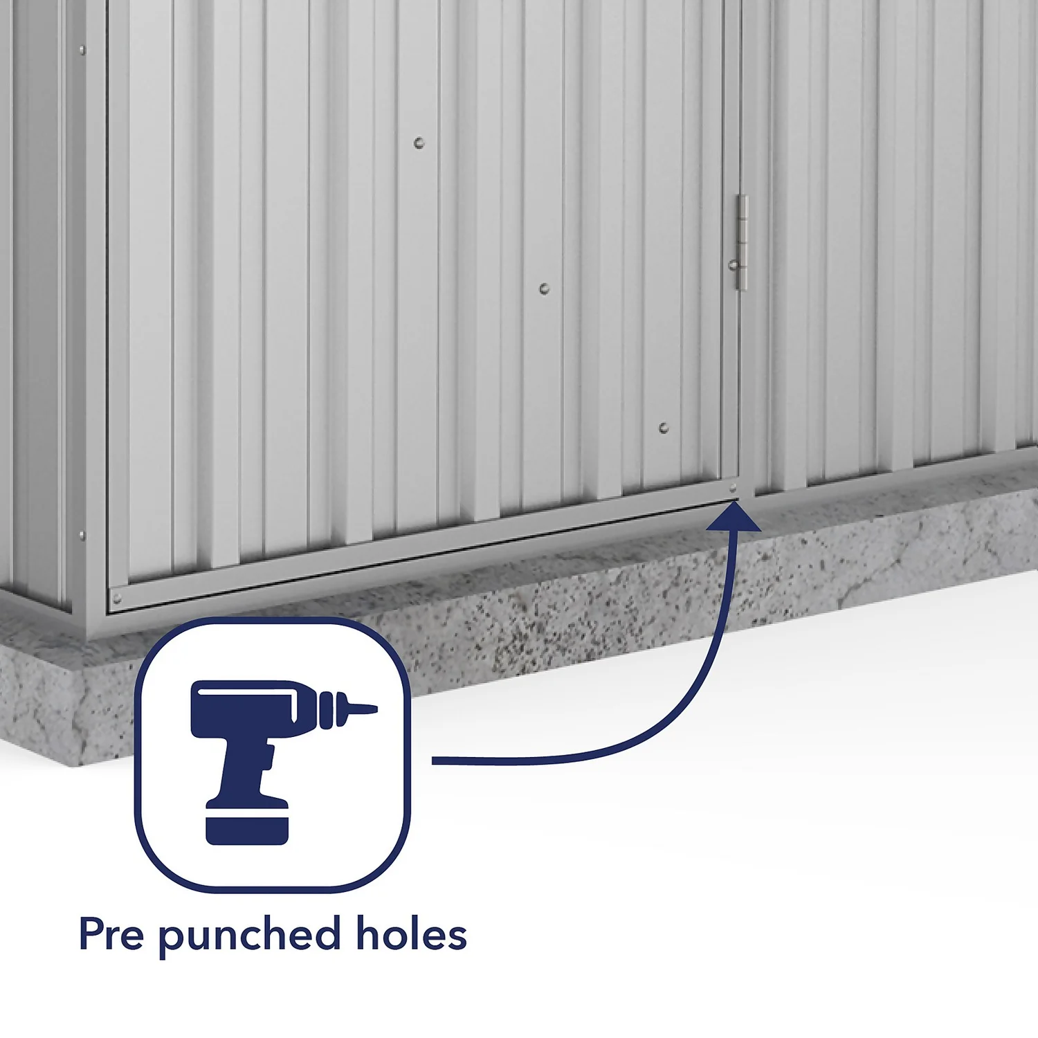 Absco 5 X 3ft Space Saver Metal Pent Shed - Zinc - Image 6