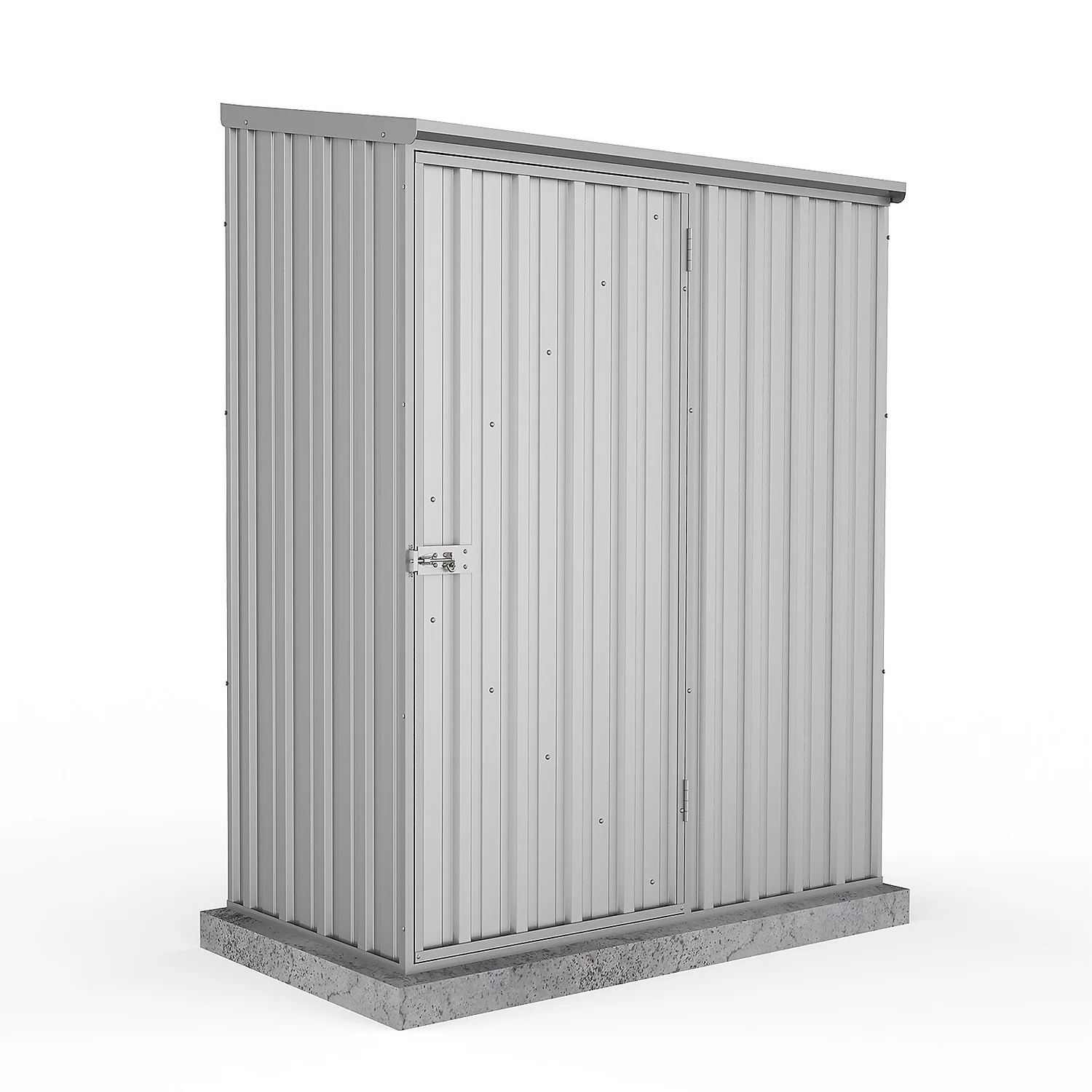 Absco 5 X 3ft Space Saver Metal Pent Shed - Zinc