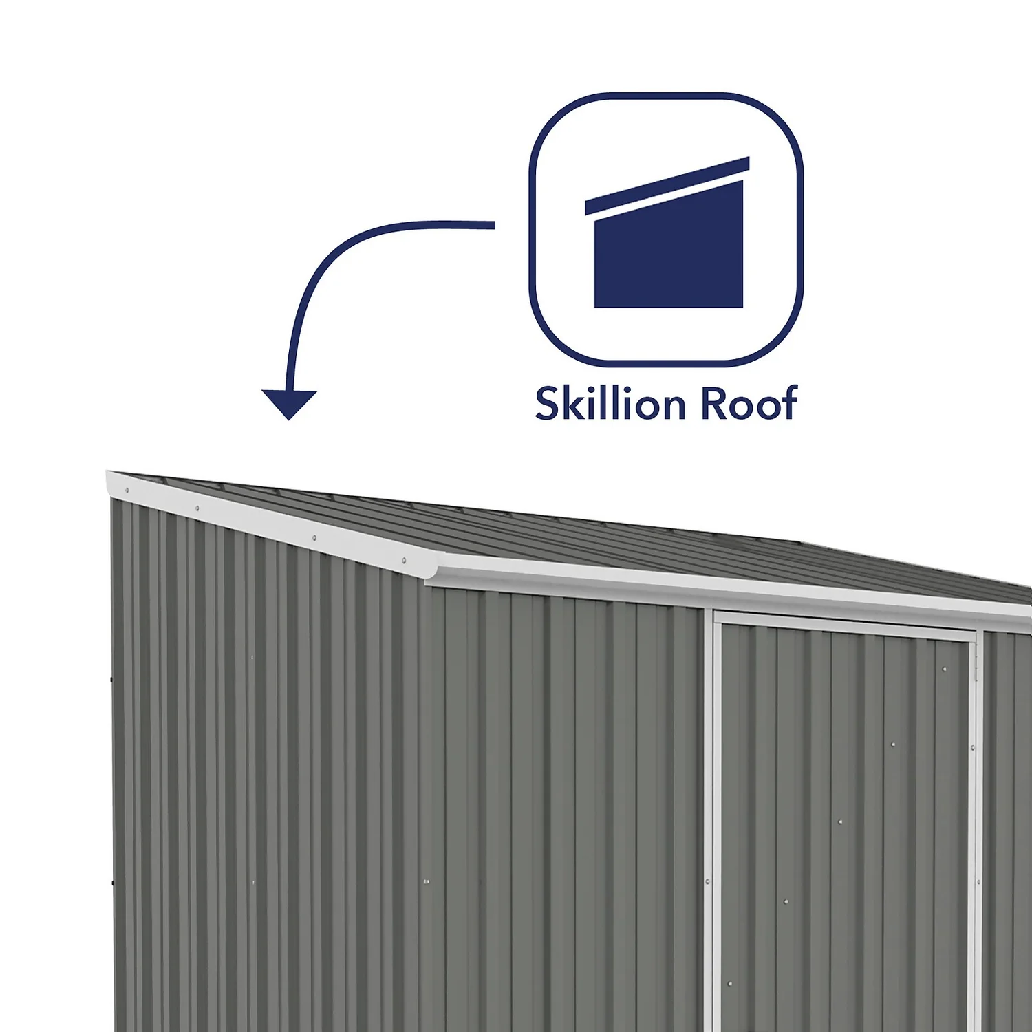 Absco 7.5 X 5ft Space Saver Metal Pent Shed - Grey - Image 4