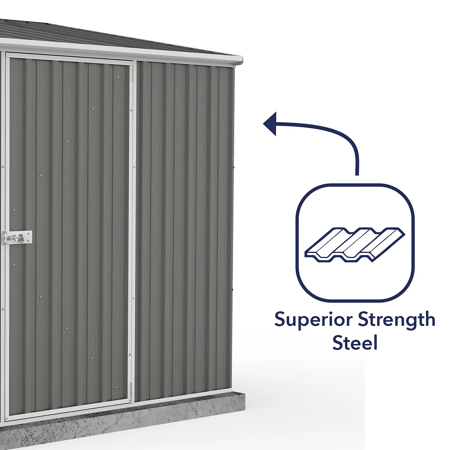 Absco 7.5 X 5ft Space Saver Metal Pent Shed - Grey - Image 7