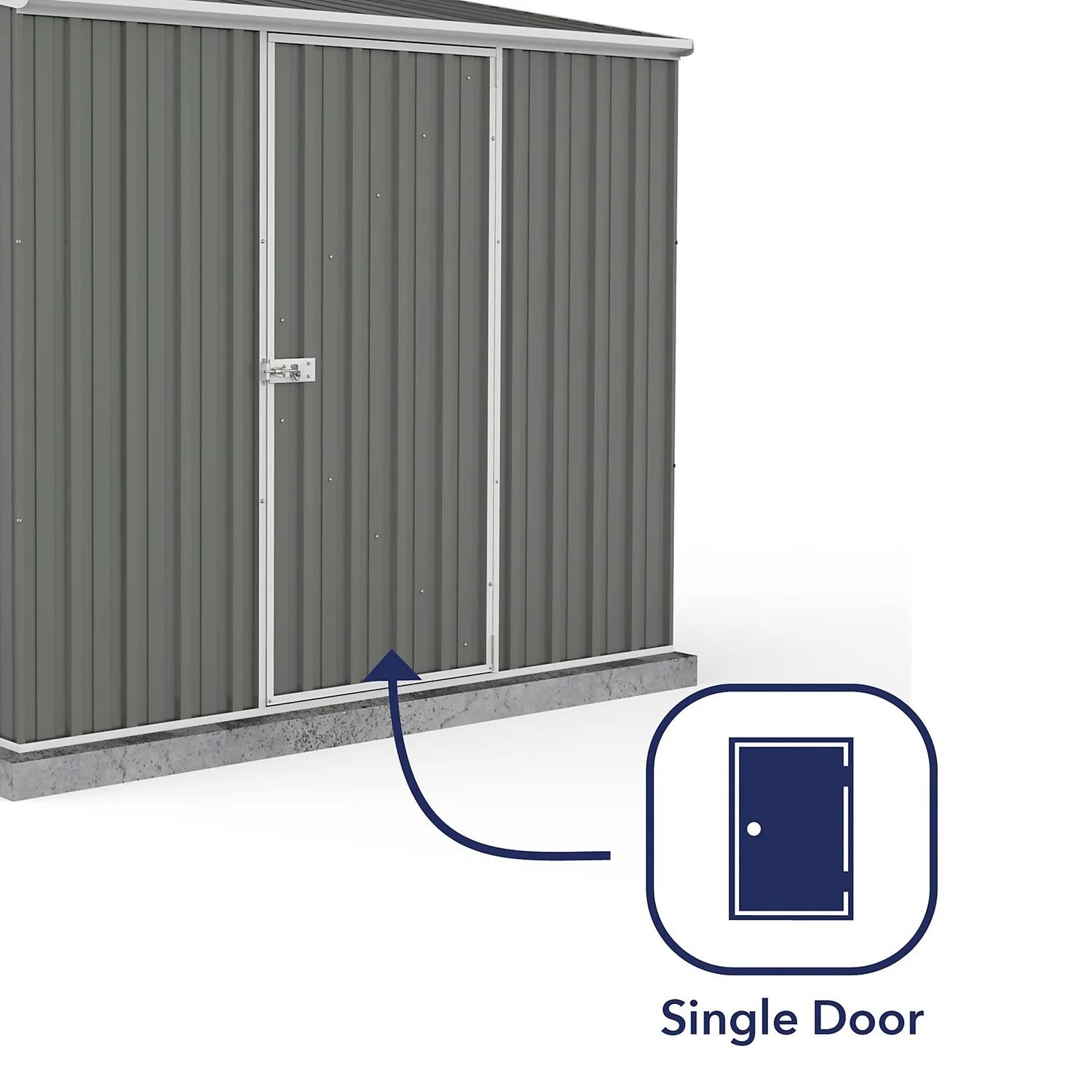 Absco 7.5 X 5ft Space Saver Metal Pent Shed - Grey - Image 5