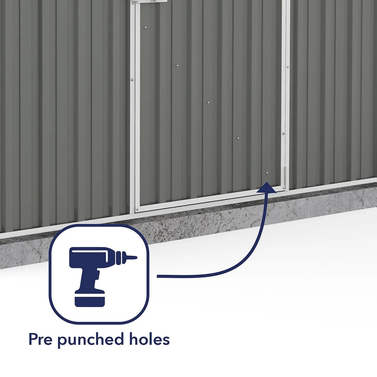 Absco 7.5 X 5ft Space Saver Metal Pent Shed - Grey - Image 6