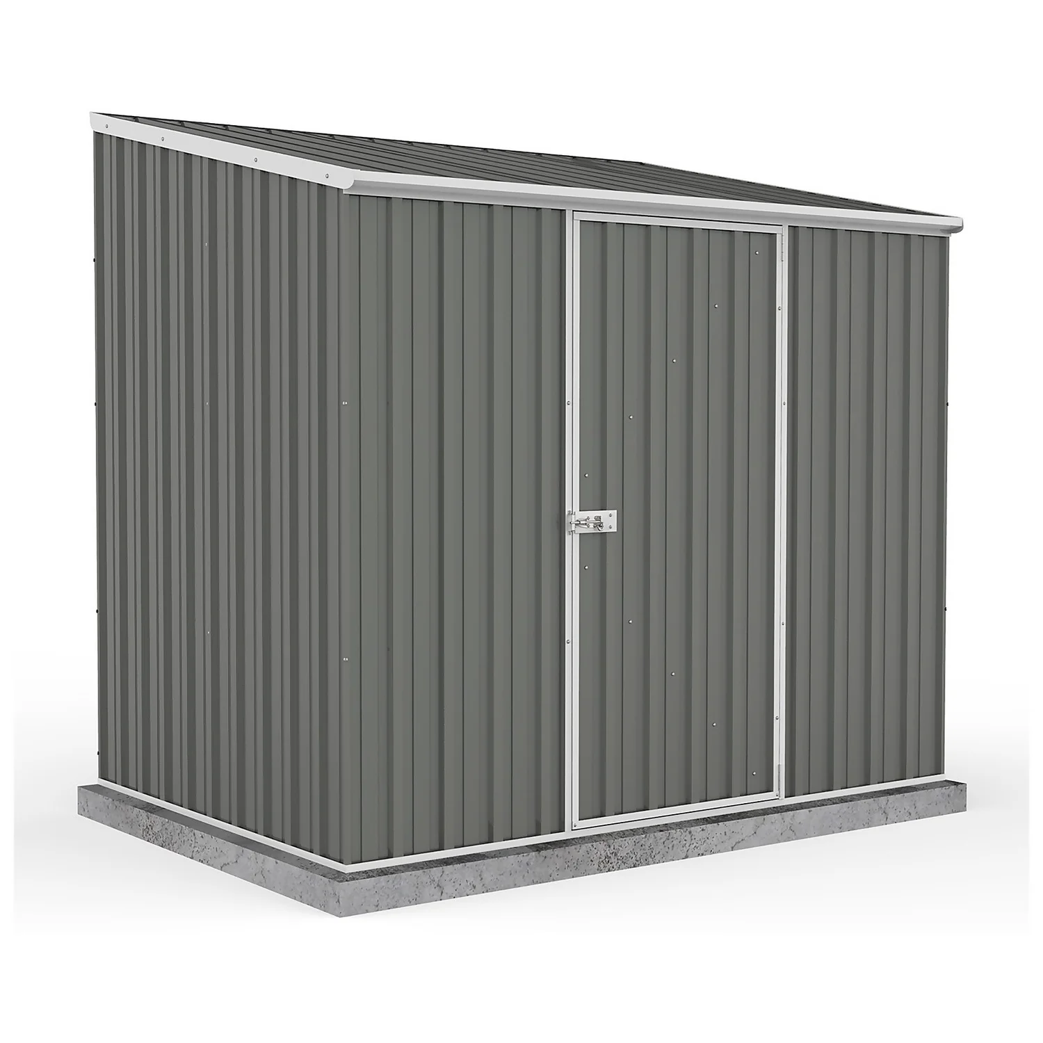 Absco 7.5 X 5ft Space Saver Metal Pent Shed - Grey