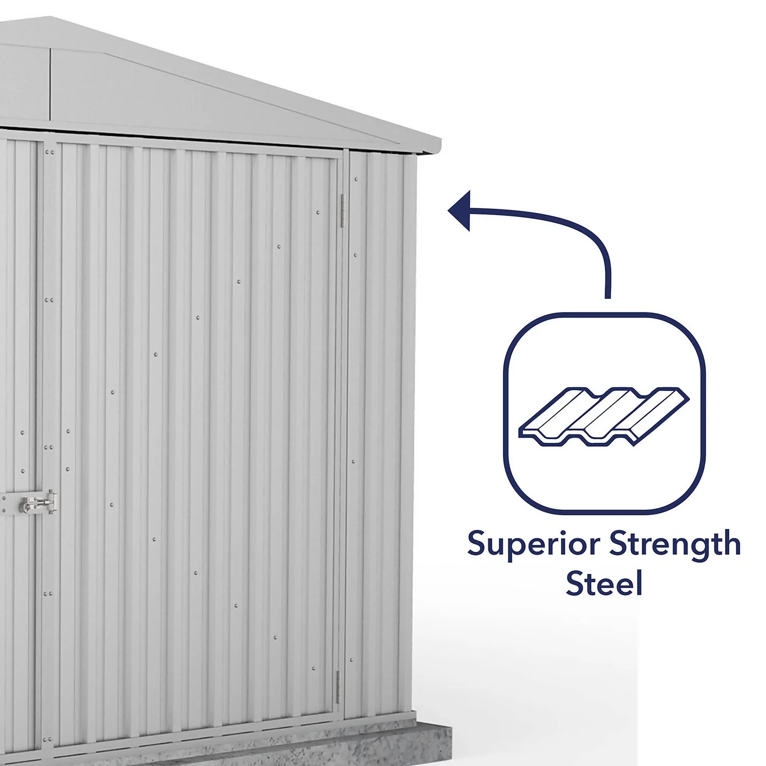 Absco 10 X 15ft Utility Workshop Apex Metal Shed - Zinc - Image 7