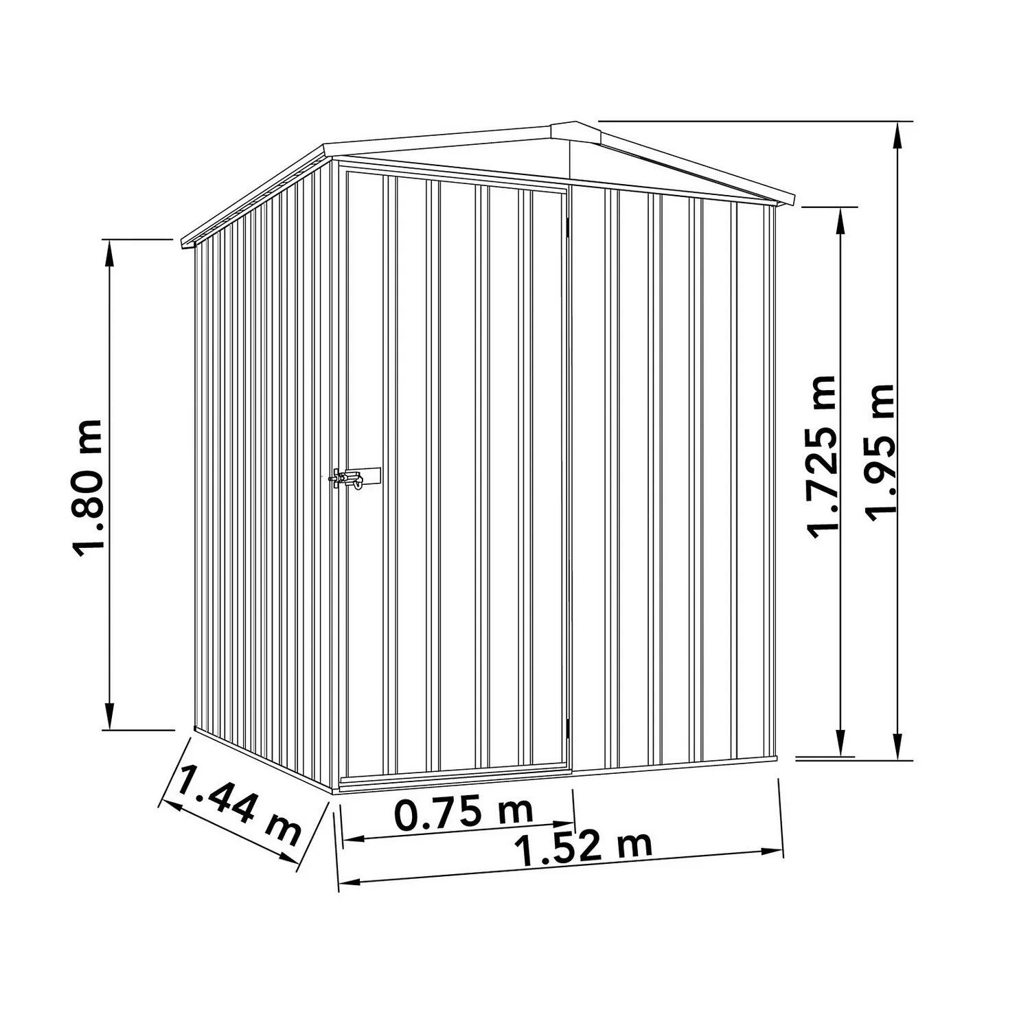 Absco 5 X 5ft Regent Metal Apex Shed - Grey - Image 3