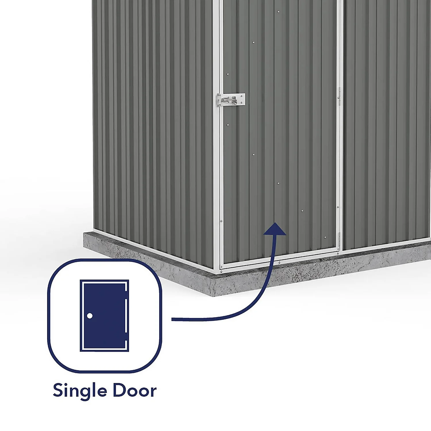 Absco 5 X 5ft Regent Metal Apex Shed - Grey - Image 5