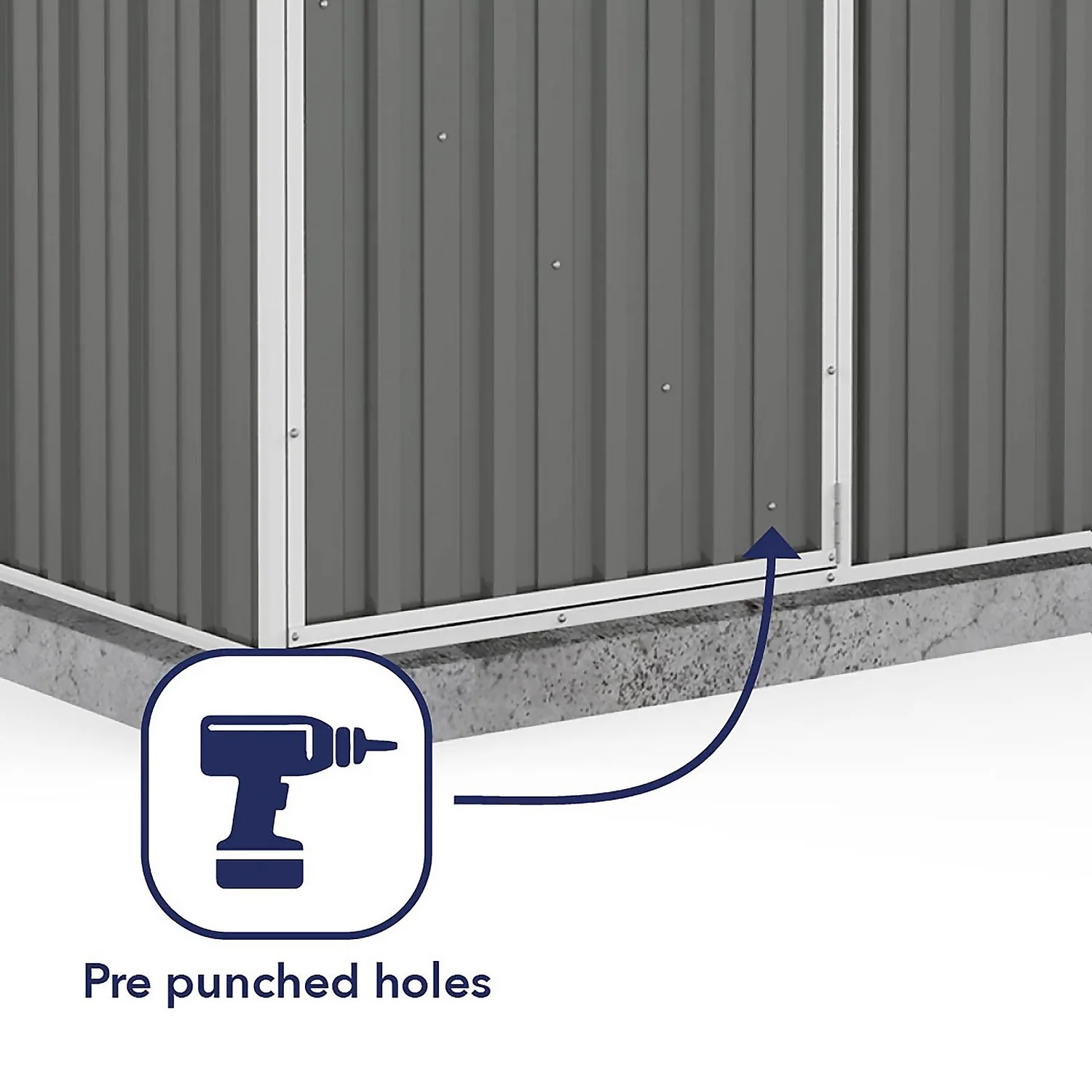 Absco 5 X 5ft Regent Metal Apex Shed - Grey - Image 6