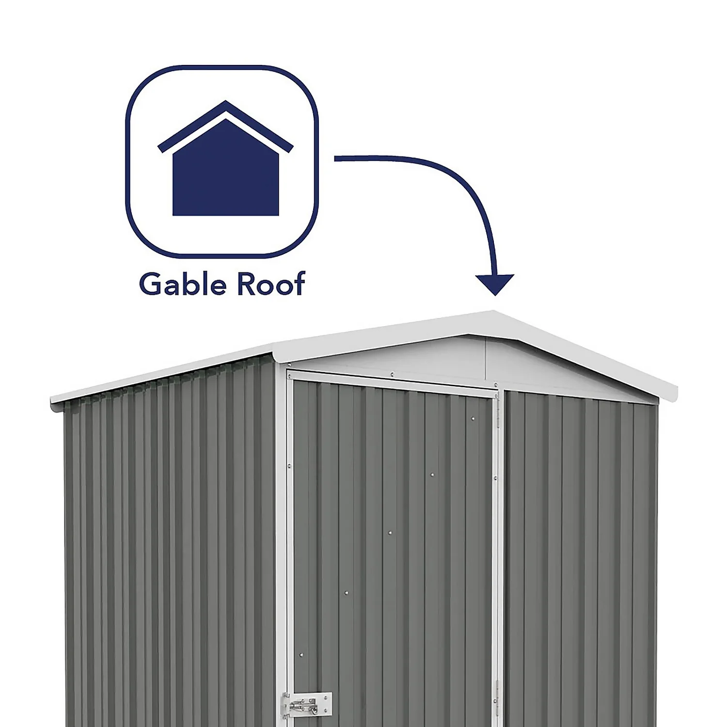 Absco 5 X 5ft Regent Metal Apex Shed - Grey - Image 4
