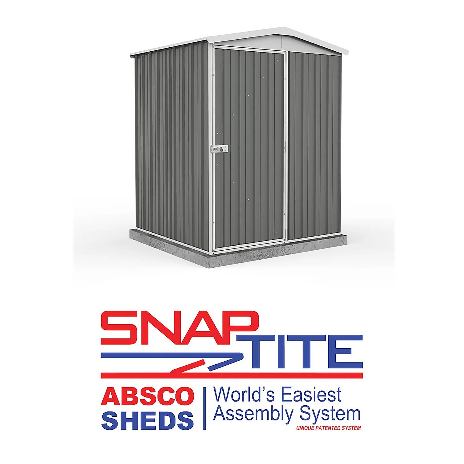 Absco 5 X 5ft Regent Metal Apex Shed - Grey - Image 2