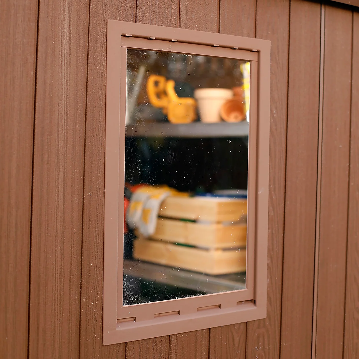 Keter Darwin Outdoor Apex Garden Storage Shed 6ft X 6ft - Brown - Image 7