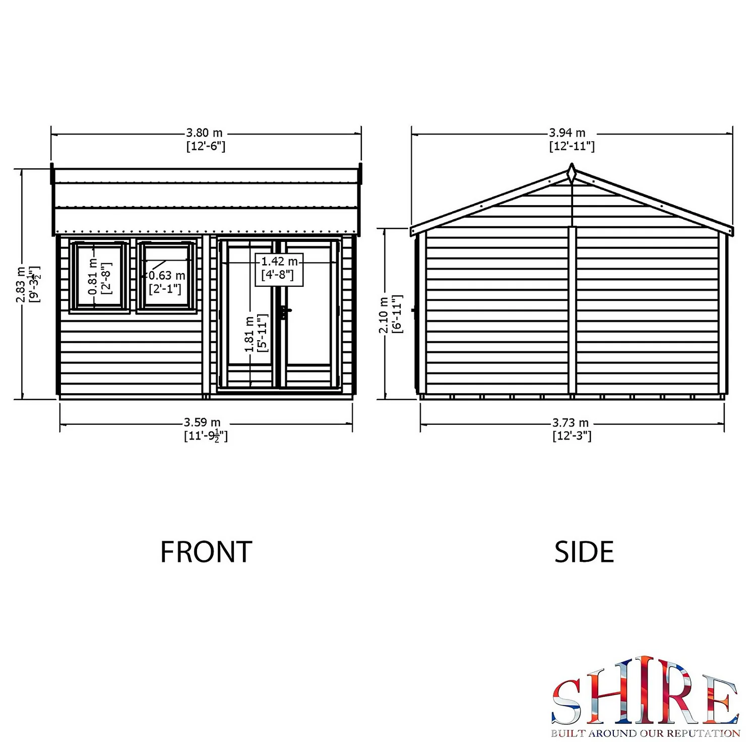 Shire 12 X 12ft Double Door Garden Office - Including Installation - Image 3