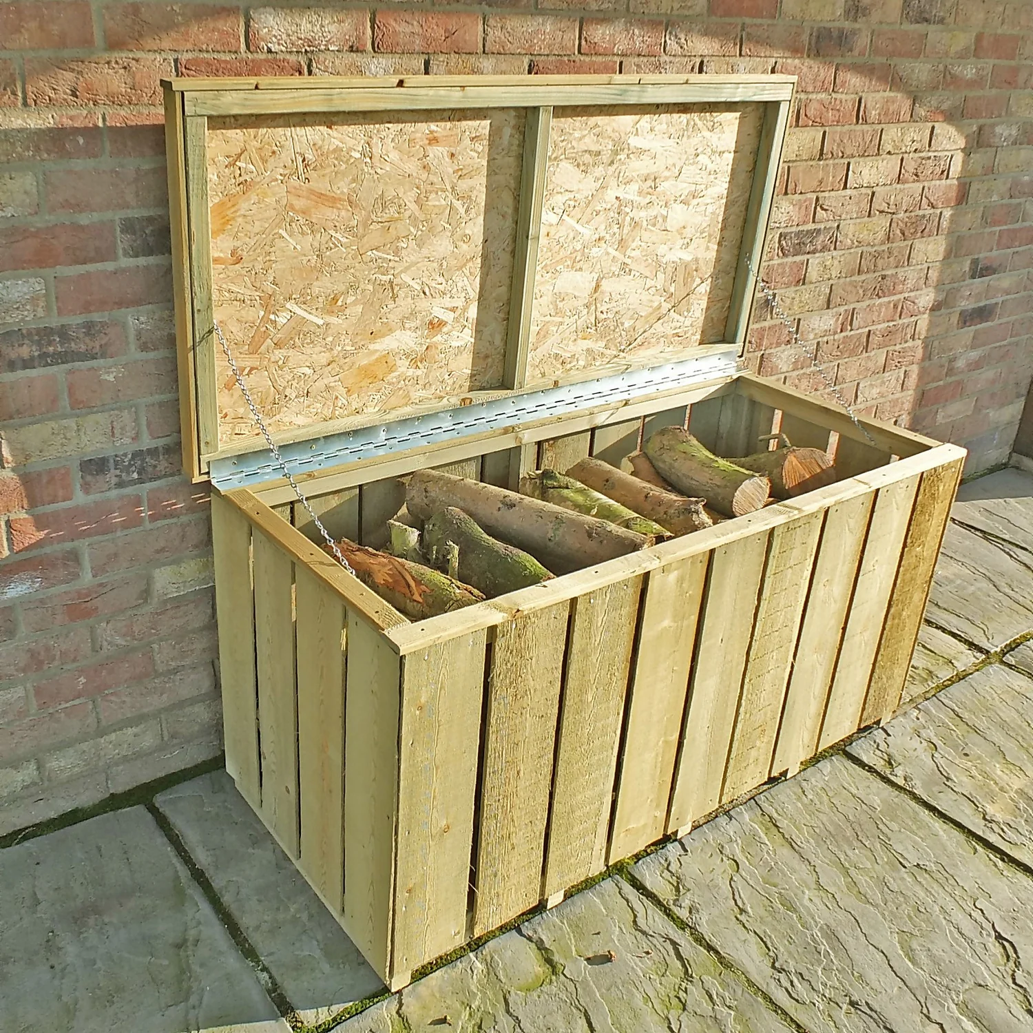 Shire Sawn Timber Garden Storage Log Box 4x2 - Image 2