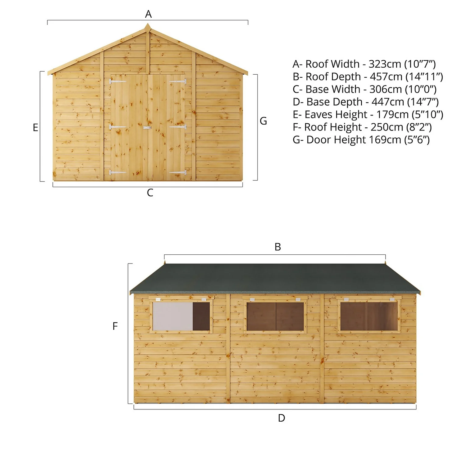 Mercia 15ft X 10ft Premium Shiplap Modular Workshop Shed - Including Installation - Image 7