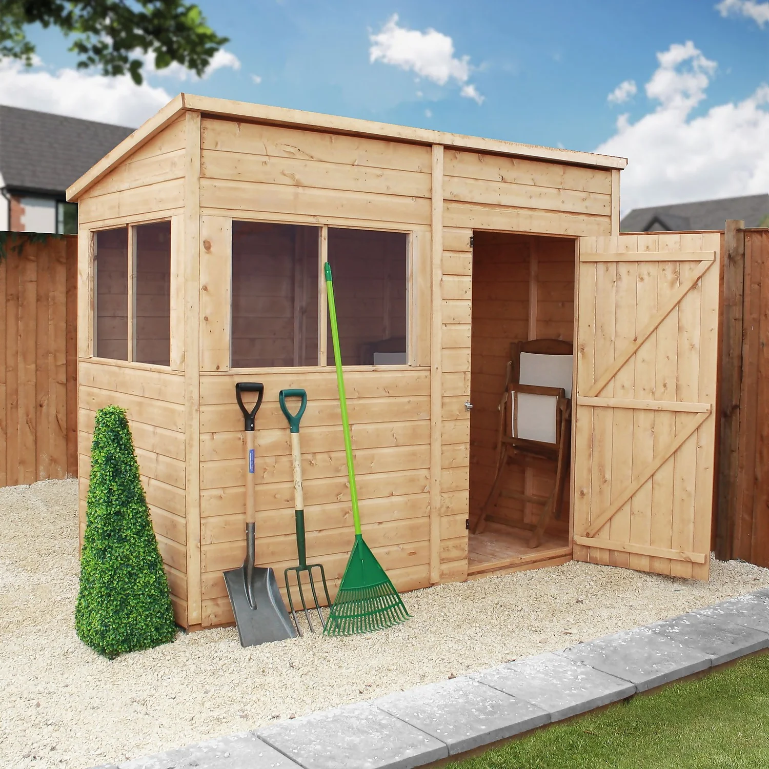 Mercia 8ft X 4ft Premium Shiplap Modular Pent Shed - Including Installation - Image 2